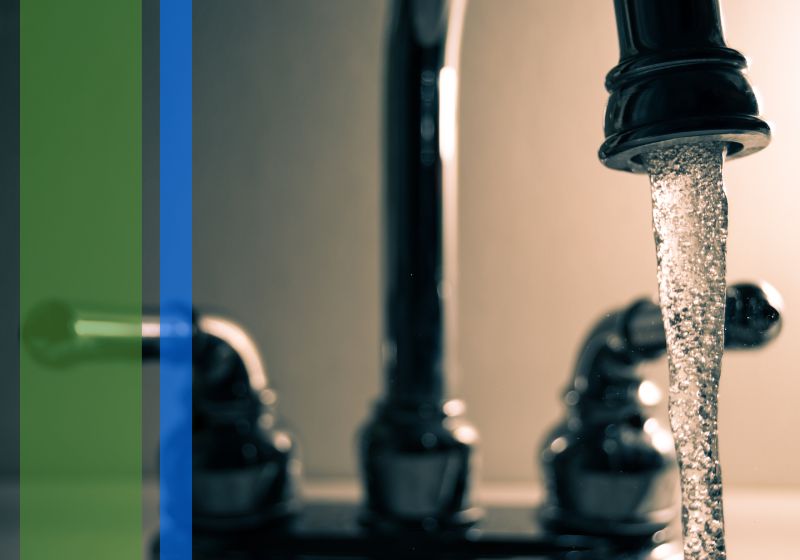 Water flowing smoothly from a sink