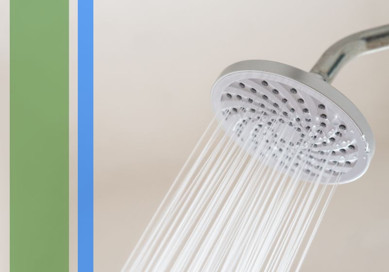 A shower-head running smoothly