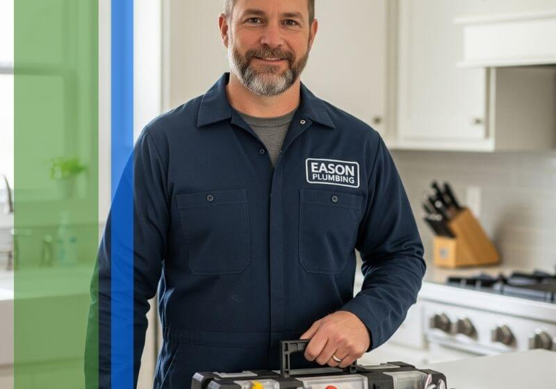 plumber holding tool box