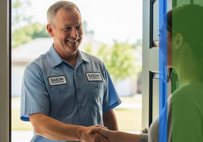 plumber at door