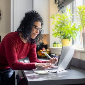 person inspecting their water bill
