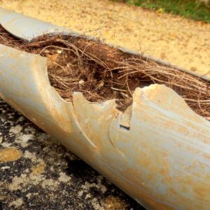 tree roots in a pipe