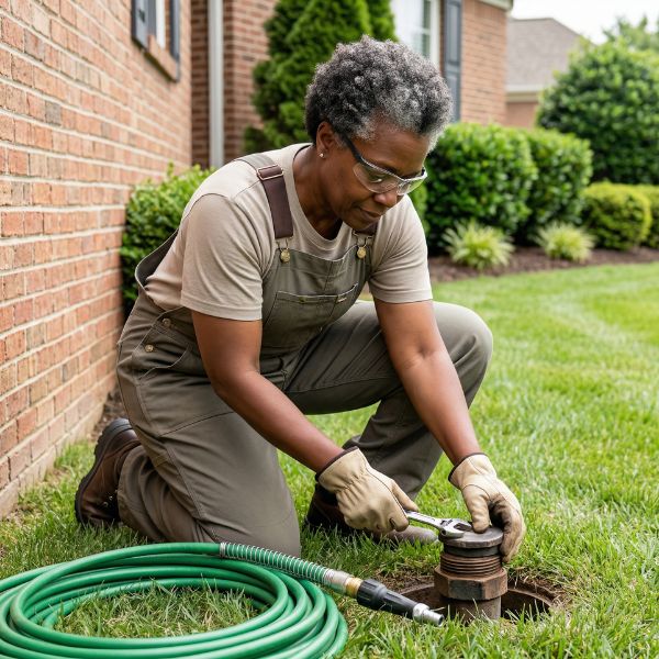 plumber with sewer line repair
