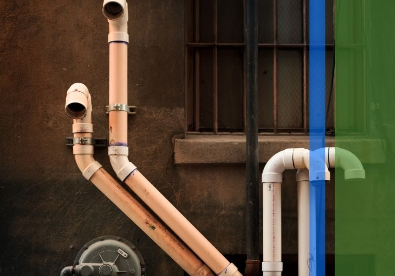 Water pipes.