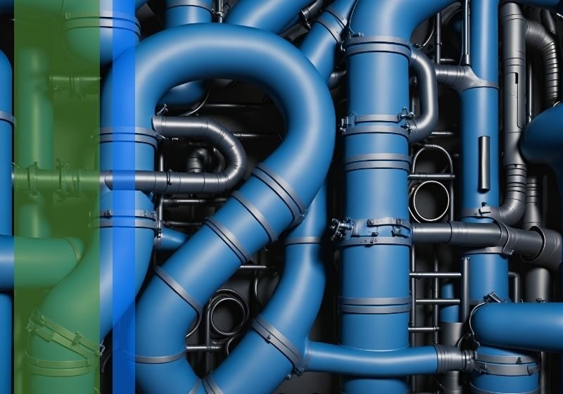 Plumbing system pipes.