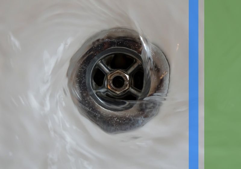 Water flowing neatly down a drain