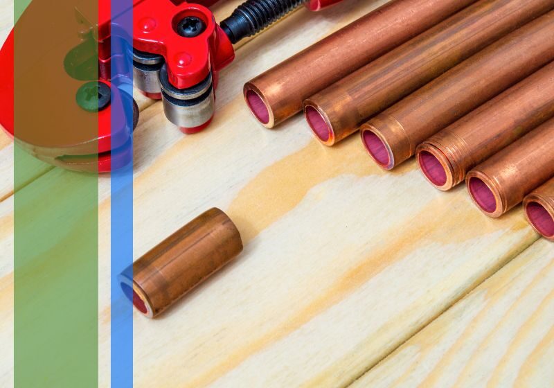 Plumbing copper pipes.