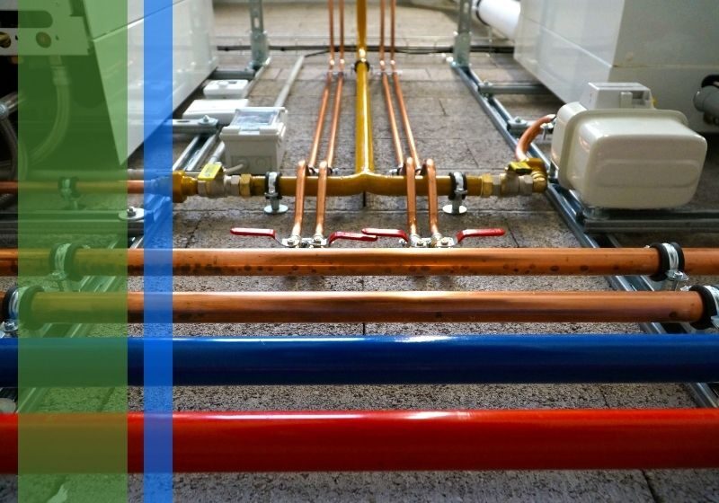 Home water heater pipes.