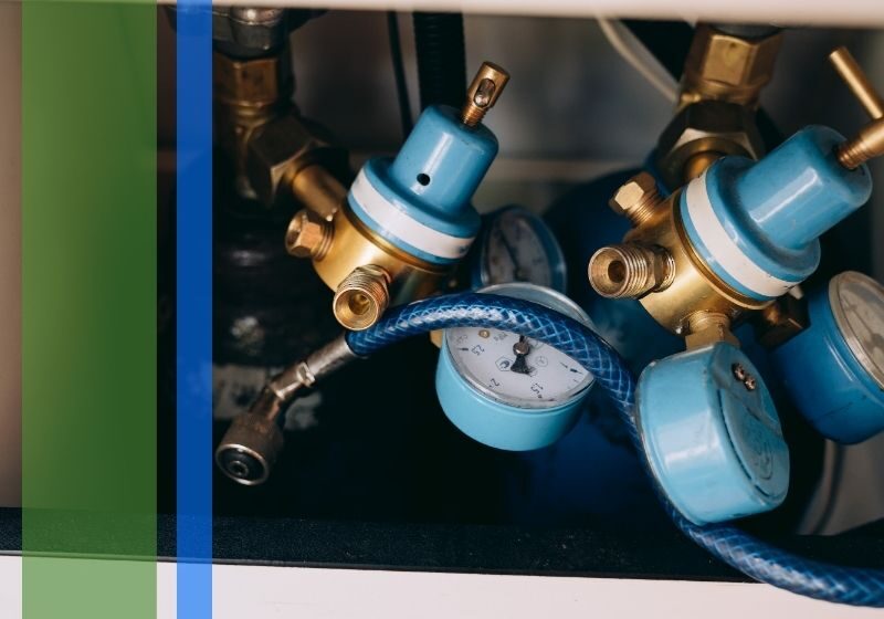 Commercial gas plumbing lines.